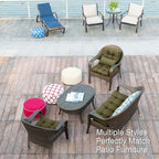 QILLOWAY Outdoor Chair Cushion for Patio Furniture, Waterproof Patio Cushions Set of 4 with Ties, Fade Resistant Replacement Pads for Outdoor Rocking Chairs,Sage
