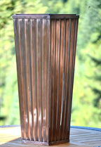 H Potter Tall Outdoor Indoor Planter Patio Deck Flower Ribbed Garden Antique Copper Finish Large