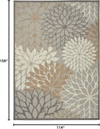 Nourison Aloha Indoor/Outdoor Natural 9'6" x 13' Area -Rug, Tropical, Botanical, Easy Cleaning, Non Shedding, Bed Room, Living Room, Dining Room, Deck, Backyard, Patio (9x13)