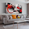 Black and Red Abstract Art - Abstract Wall Art for Living Room Large Size - Minimalist Wall Art for Bedroom Women Ready to Hang Size 29" x 59"