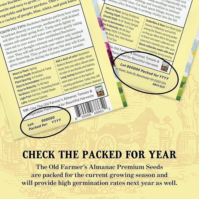 The Old Farmer's Almanac Heirloom Oregon Spring Tomato Seeds - Non-GMO, Open Pollinated (1 Packet - 500 MG - Approx 150 Seeds)