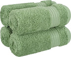 Cotton Paradise 100% Cotton Turkish Washcloth Set for Bathroom, 4 Piece Soft Absorbent Small Hand Face Towels Wash Rags, Sage Green