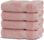 Chakir Turkish Linens | Hotel & Spa Quality 100% Cotton Premium Turkish Towels | Soft & Absorbent (4-Piece Washcloths, Pink)
