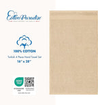 Cotton Paradise Hand Towels for Bathroom, 100% Cotton Turkish 4 Piece Hand Towel Set, Soft Absorbent Face Towels, Beige Hand Towels