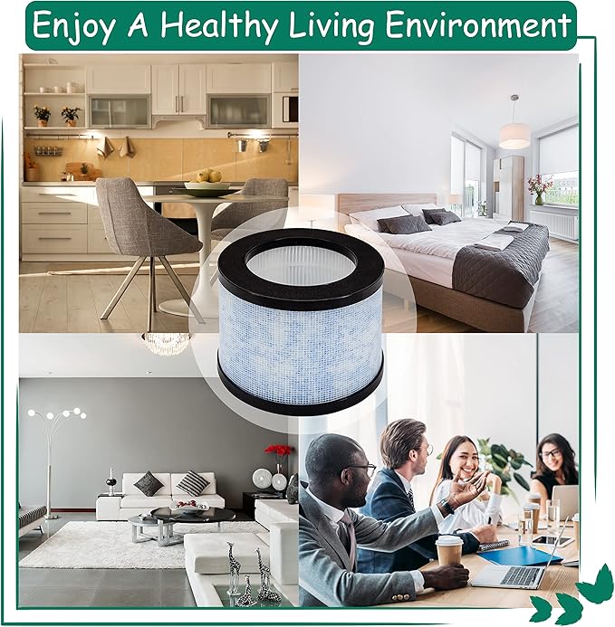 MK01/DH-JH01 True HEPA Replacement Filter, Compatible with AROEVE MK01 & MK06 and Kloudi Air Purifier DH-JH01, Intelabe EPI080/EP1080, and Elechomes EPI081/EP1081 Air Purifier, 2Pack