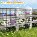 Black Metal Garden Fence, 60inch(H) x 50ft(L), 2 inch x 4 inch,12.5GA 2/3/4/5/6 Ft Tall Chicken Wire PVC Coated Welded Wire Mesh Roll for Dogs Border Yard Vegetable Plant Protection Poultry Netting