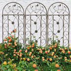 4 Pack Metal Garden Trellis 86.7" Tall Outdoor Climbing Plant Support for Roses, Flowers, Rustproof Durable Brown Galvanized Tube, Lawn Garden Fence Decor Screen (4, Retro-86.7" H)