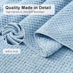 8 Piece Large Blue Family Bath Towel Set-2 Oversized Bath Towel Sheets,2 Hand Towels,4 Washcloths-600GSM Soft Highly Absorbent Quick Dry Beach Chair Towel Woven Towels for Bathroom Hotel and Spa