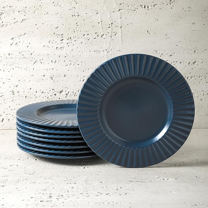 Christian Siriano Lusso 32-Piece Dinnerware Set Stoneware, Ash Blue