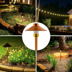 LED Pathway 126 Landscape Light (4 Pack) 12V Solid Copper Low Voltage 4W G4 LED Light Bulb Included Outdoor Mushroom Security Garden Patio Area Light for Beautiful Bright Long Lasting