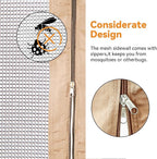 Covered Outdoor Gazebo Mosquito Netting Replacement Universal 6-Panel Sidewalls 12' x 24', Outdoor Gazebo Mosquito Nettings with Double Zipper, Replacement for Patio Canopy, Garden (Mosquito Net Only)