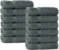 Chakir Turkish Linens Premium Cotton Absorbent Turkish Towels (Washcloths - 12 Piece, Dark Gray)