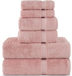 Chakir Turkish Linens Luxury Spa and Hotel Quality Premium Turkish Cotton 6-Piece Towel Set (2 x Bath Towels, 2 x Hand Towels, 2 x Washcloths)