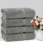 Chakir Turkish Linens 100% Cotton Premium Turkish Towels for Bathroom | 27'' x 54'' (4-Piece Bath Towels - Gray)