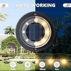 Flacchi Solar Ground Lights - Solar Powered Lights Outdoor Solar Disk Light Waterproof Landscape Light for Patio Yard Pathway Walkway Driveway (Warm White, 2 Pack)