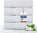 TEXTILOM 100% Turkish Cotton 4 Pcs Hand Towel Set, Luxury Hand Towels for Bathroom, Soft & Absorbent Bathroom Hand Towels Set (16 x 28 inches)- White