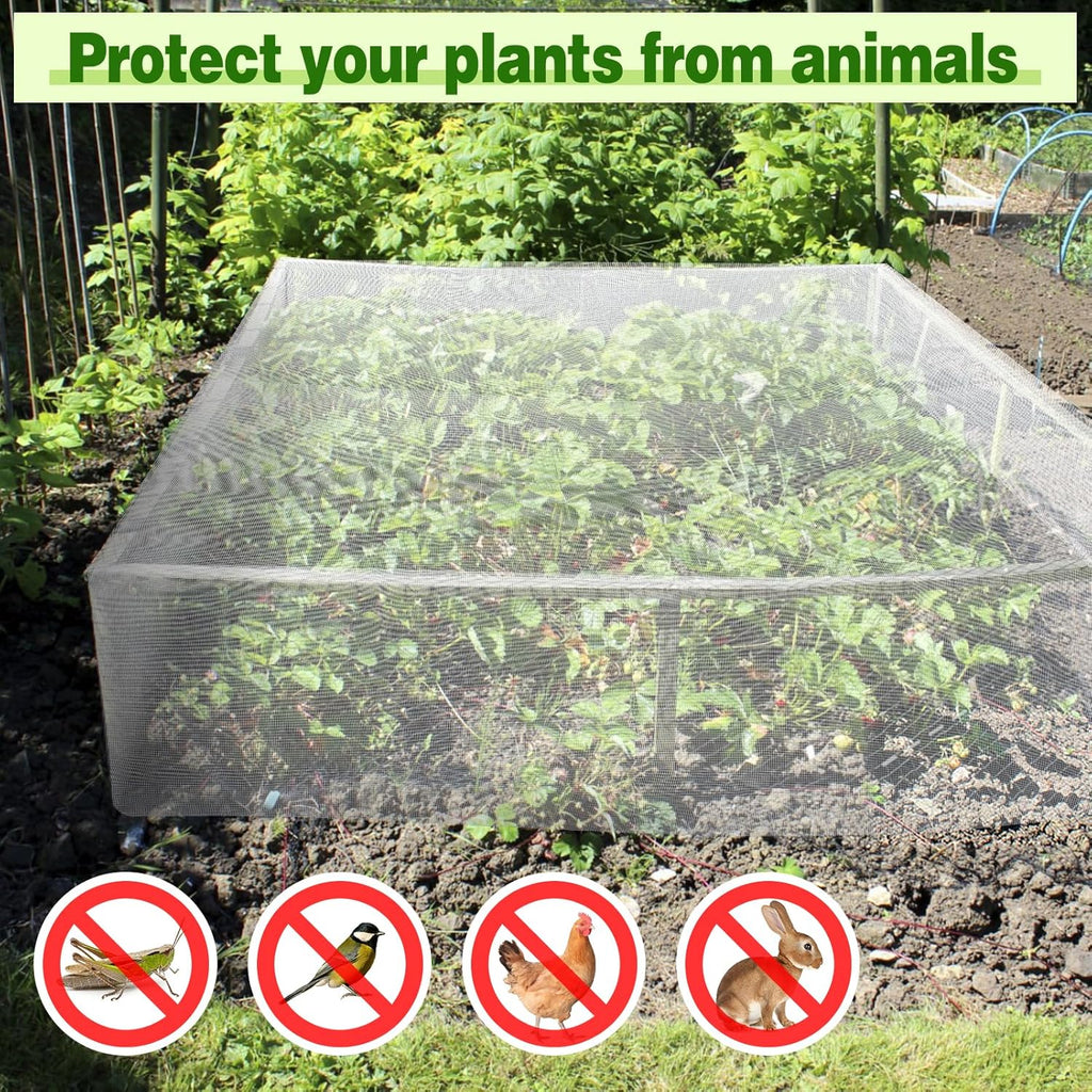 Stronger Garden Mesh Netting - 10 x 12 ft PPT Nano Bird Net Barrier, Mosquito Netting Screen for Outdoor Plants Vegetables Patios Balconies Terraces, Shading Rate 20% (White)