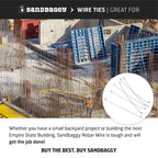 Sandbaggy Double Loop Rebar Wire Bar Ties | 16 Gauge | Made of Industrial Grade Wire | Great for Securing Rebar, Sandbags & More | Extra Long Length (12 Inch Length, Pack of 5000)