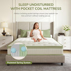Queen Mattress, 12 Inch Innerspring Queen Size Hybrid Mattress with Individually Pocket Innerspring for Cool Motion Isolation & Silent Sleep, Pressure Relief, Edge Support,Medium Firm