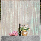 JYFLZQ White Iridescent Sequin Backdrop Curtains 6ft x 8ft 1 Panel Glitter Photo Booth Backdrops Sparkly Photography Background Drapes for Parties Wedding Bridal Showers