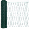 Green Chicken Wire 48 inch(H) x 100 ft(L), Anti-Rust Hexagonal Galvanized Metal Garden Netting for Floral Arrangements, PVC Coated Chicken Wire Coop for Crafts Plant Protector Pet Rabbits Fencing