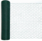 Green Chicken Wire 48 inch(H) x 100 ft(L), Anti-Rust Hexagonal Galvanized Metal Garden Netting for Floral Arrangements, PVC Coated Chicken Wire Coop for Crafts Plant Protector Pet Rabbits Fencing