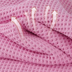 Microfiber Waffle Bath Towels, 4 Pieces, Soft, Absorbent, Fast Drying, Lint Free (Pink)