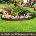 AGTEK 60FT Plastic Landscape Edging Coil Kit, 4 inch High Terrace Board Garden Edging Border with 18 Stakes