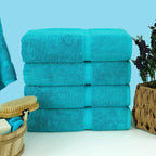 Chakir Turkish Linens | Hotel & Spa Quality 100% Cotton Premium Turkish Towels | Soft & Absorbent (4-Piece Bath Towels, Aqua)