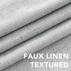 H.VERSAILTEX Linen Blackout Curtains Durable Thick Textured Linen Look 100% Blackout Patio Door Curtain Anti Rust Grommet Extra Wide Sliding Door Curtain Panel, Glacier Gray, W100 x L96 inch