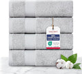 TEXTILOM 100% Turkish Cotton 4 Pcs Hand Towel Set, Luxury Hand Towels for Bathroom, Soft & Absorbent Bathroom Hand Towels Set (16 x 28 inches)- Light Grey
