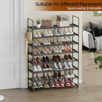 Shoe Rack, 8 Tier Tall Shoe Rack for Entryway, Shoe Orhanizer for Closet, Adjustable Shelf Height Metal Shoe Shelf, Shoe Stand for Front Door Entrance, Closet & Entryway