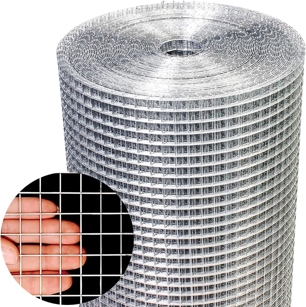 Hardware Cloth 1/2 Inch 48in X 100ft- Hot Dip Galvanized After Welding Wire Mesh Roll, 19 Gauge Chicken Wire Fencing for Garden Fencing Chicken Coop Wall Decoration Tree Guard Hardware Mesh