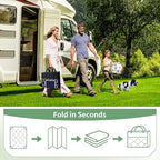 GENIMO 10' x 14' Outdoor Rug Waterproof for Patio, Foldable Reversible Plastic Straw Area Rugs Mat for Rv Decor, Outside Carpet for Camper, Deck, Picnic, Beach, Balcony, Porch, Blue & White