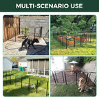 FXW Garden Fence Outdoor for The Yard – 50in(H) x 10.4ft(L) Heavy Duty Metal Animal Barrier for Dog and Rabbit, Decorative Dog Fence, 4 Panels, Black