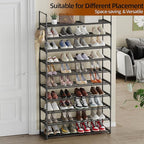 10 Tier Metal Shoe Rack, Tall Shoe Rack for Entryway, Shoe Organizer for Closet, Shoe Storage for Front Door Entrance & Entryway, Large Long Shoe Stand Holder Adjustable Shelf Height