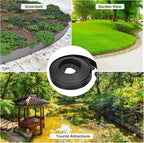 uxcell Landscape Edging, 1Pcs 40FT x 2" - No Dig Garden Edging Kit with 36 Stakes, Landscape Edging Border for Garden Lawn Flower Bed Yard Grass (Black)