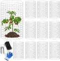winemana 12 Set Garden Plant Protector Cage, 16x12 in Metal Wire Protectors for Plants, Protection Cages with Stakes & Nylon Ties, Animals Barrier to Keep Rabbit & Chicken Away from Flower Vegetables