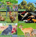 Bird Netting 50 x 50 Ft, 2 in Mesh Heavy Garden Protection Net, Reusable Deer Net for Protect Fruit Trees, Plants and Vegetables, Chicken, Bird Repellent, Squirrels and Other Animals