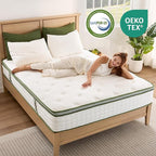 Queen Mattress, 12 Inch Innerspring Queen Size Hybrid Mattress with Individually Pocket Innerspring for Cool Motion Isolation & Silent Sleep, Pressure Relief, Edge Support,Medium Firm