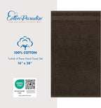 Cotton Paradise Hand Towels for Bathroom, 100% Cotton Turkish 4 Piece Hand Towel Set, Soft Absorbent Face Towels, Brown Hand Towels