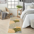 Nourison Home Aloha Indoor/Outdoor Green Multicolor 2'3" x 8' Area Rug, Easy-Cleaning, Non Shedding, Bed Room, Living Room, Dining Room, Backyard, Patio, Deck (2x8)