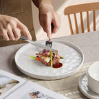 Herogo 12 Pieces Stoneware Dinnerware Sets for 4, Ceramic Plates and Bowls Sets, Dinner Dishware for Home Kitchen, Dishwasher & Microwave Safe, Speckled White