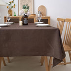 NLMUVW Brown Linen Tablecloth Rectangle, Chocolate Table Cloth Farmhouse Textured Table Cover for Kitchen Dining Coffee, 54 x 78 Inch