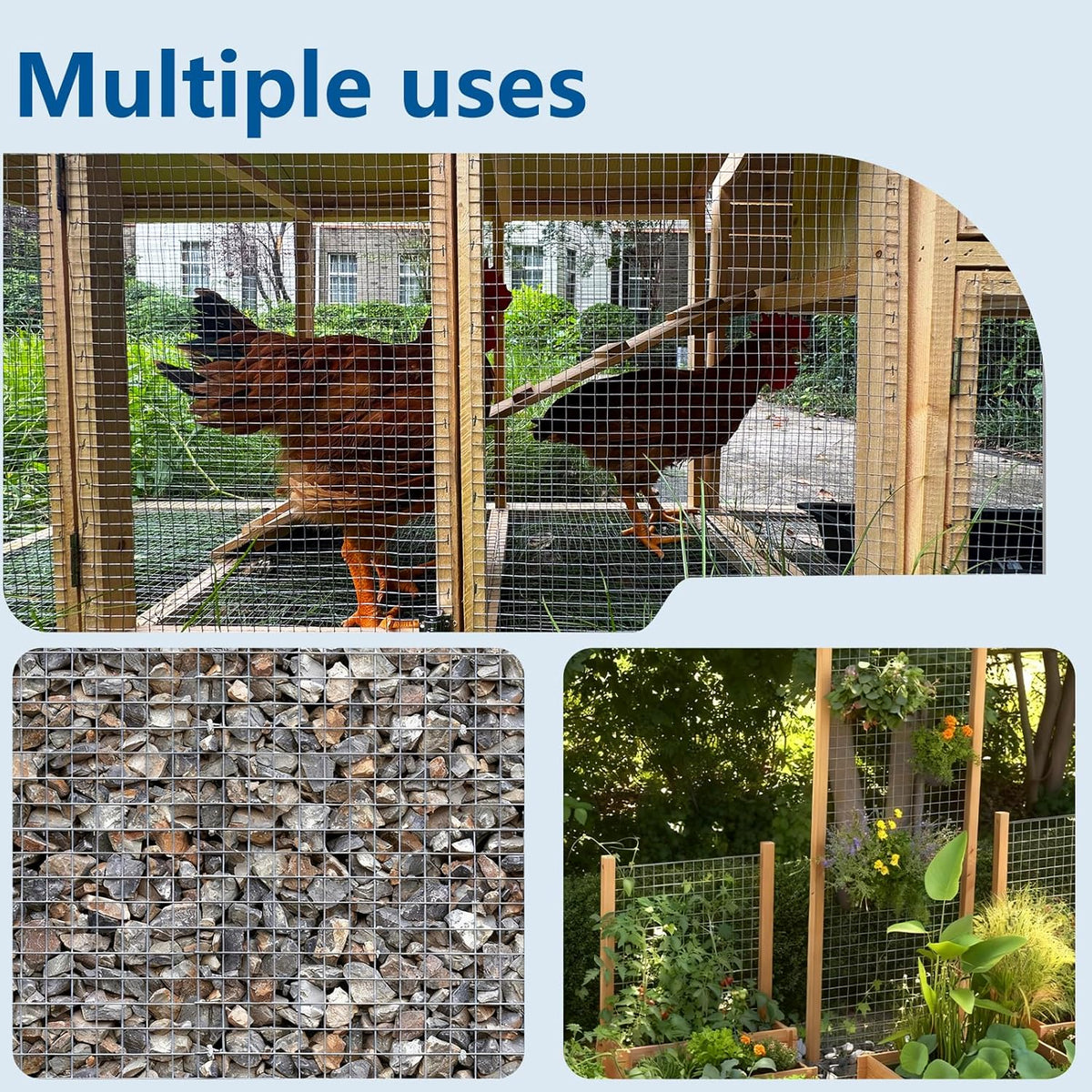 Hardware Cloth 1/4 inch Chicken Wire Fencing Double Hot-Dipped Galvanized After Welding Wire Fence，Duty Rust Proof Fencing for Gardens, Poultry Animal Netting Cage Screen (1/4inch 8in x 25ft)