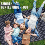 OLANLY Waterproof Outdoor Rug 8x10 ft Clearance, Reversible Outdoor Plastic Straw Rug, RV Mat, Indoor Outdoor Carpet for Patio, Camping, Balcony, Deck, Backyard, Black & Grey