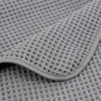 POLYTE Microfiber Quick Dry Lint Free Bath Sheet, 70 x 35 in, Set of 2 (Gray, Waffle Weave)