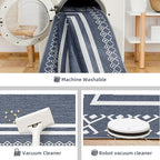Outdoor Patio Rug, Outside Rectangular Carpet, Moroccan Geometric Rugs, Washable Large Indoor Outdoor Rug 8x10 Mats for RV, Picnic, Backyard, Deck, Balcony, Porch, Beach