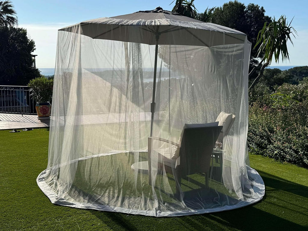 Mosquito Net for Umbrella 7.5 FT | Large Sizes & Fabric Designed for Outdoors | Insect House Screen Netting for Patio, Porch & Garden Terrace | Outside Canopy Bug & Fly Protection Enclosure