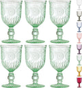 Yungala Green Wine Glasses set of 6 green goblets for lovers of green glassware or colored glassware that is dishwasher safe, sturdy and durable